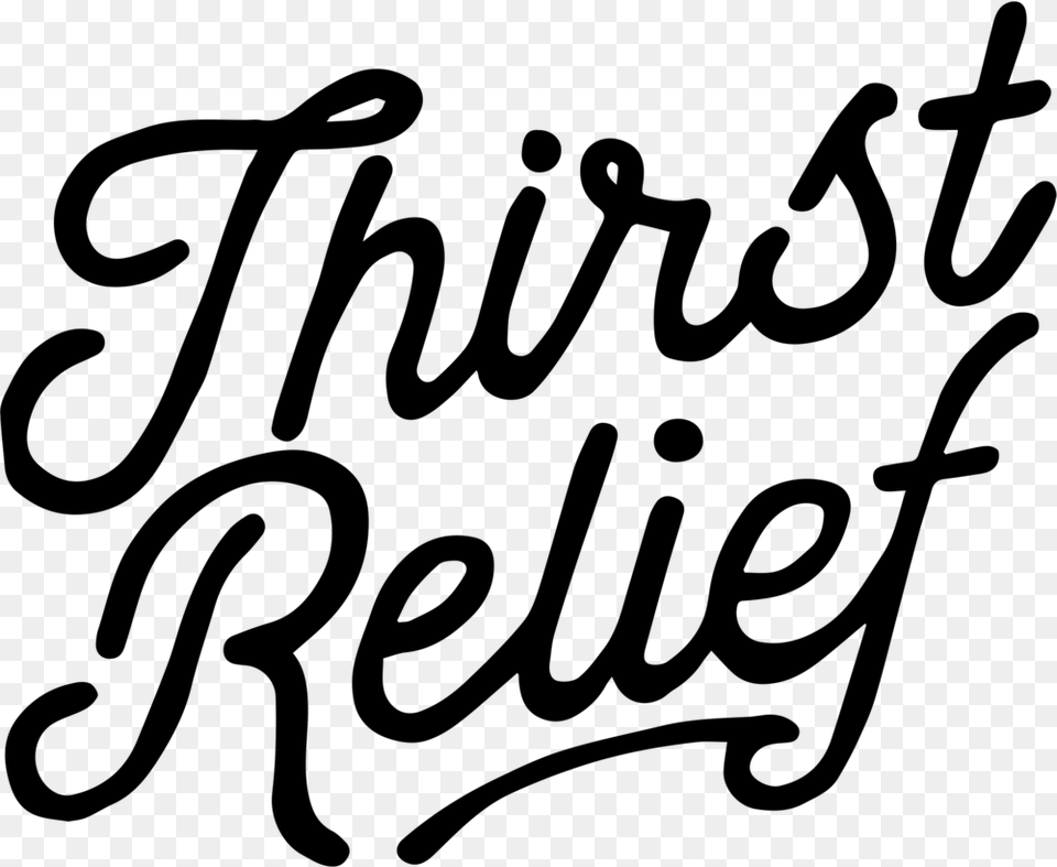 Thirst Relief Script Thirst Relief International Logo, Gray Png