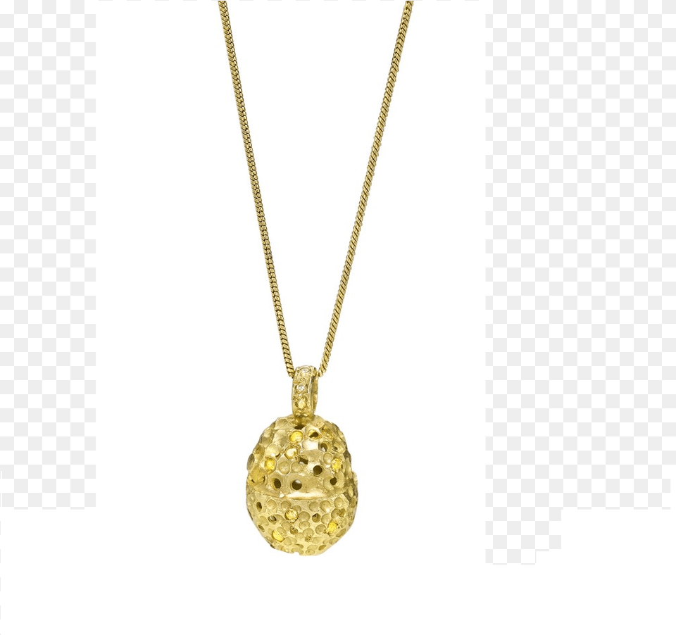 This 18 Karat Gold Necklace With A Perforated Pendant Locket, Accessories, Jewelry Png Image