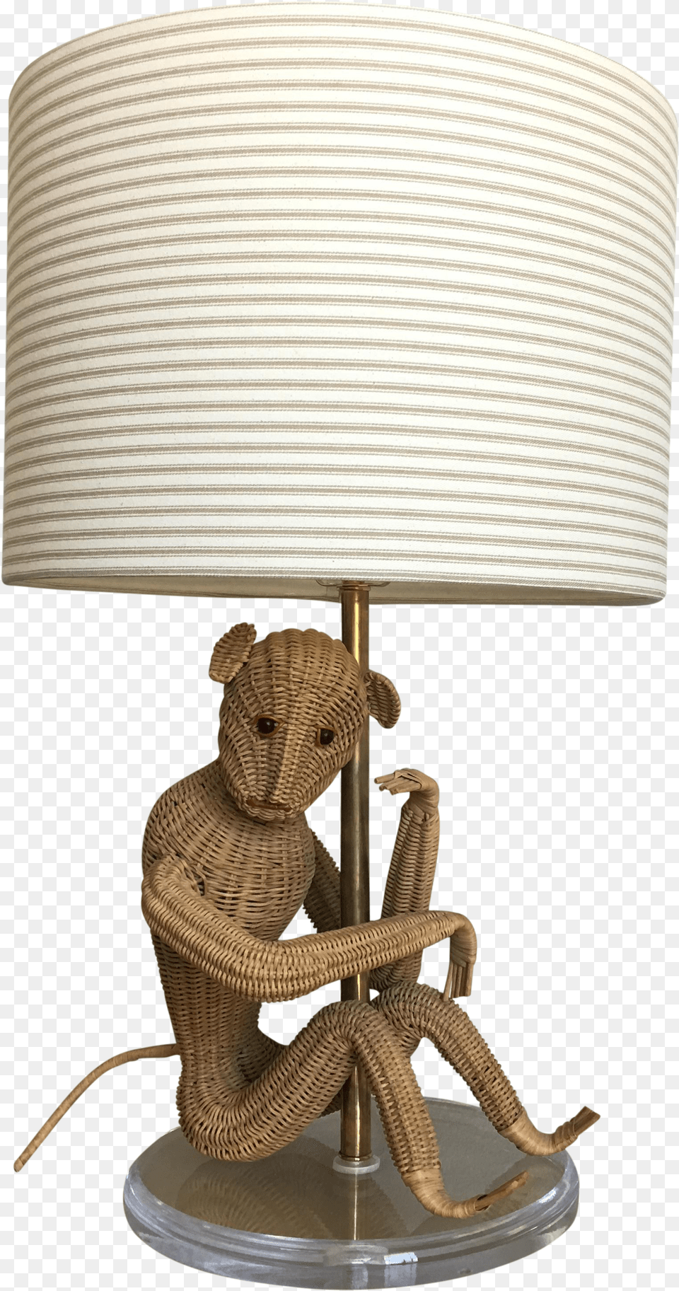 This 1960s Natural Wicker Lamp Features A Large Seated Lampshade Free Transparent Png