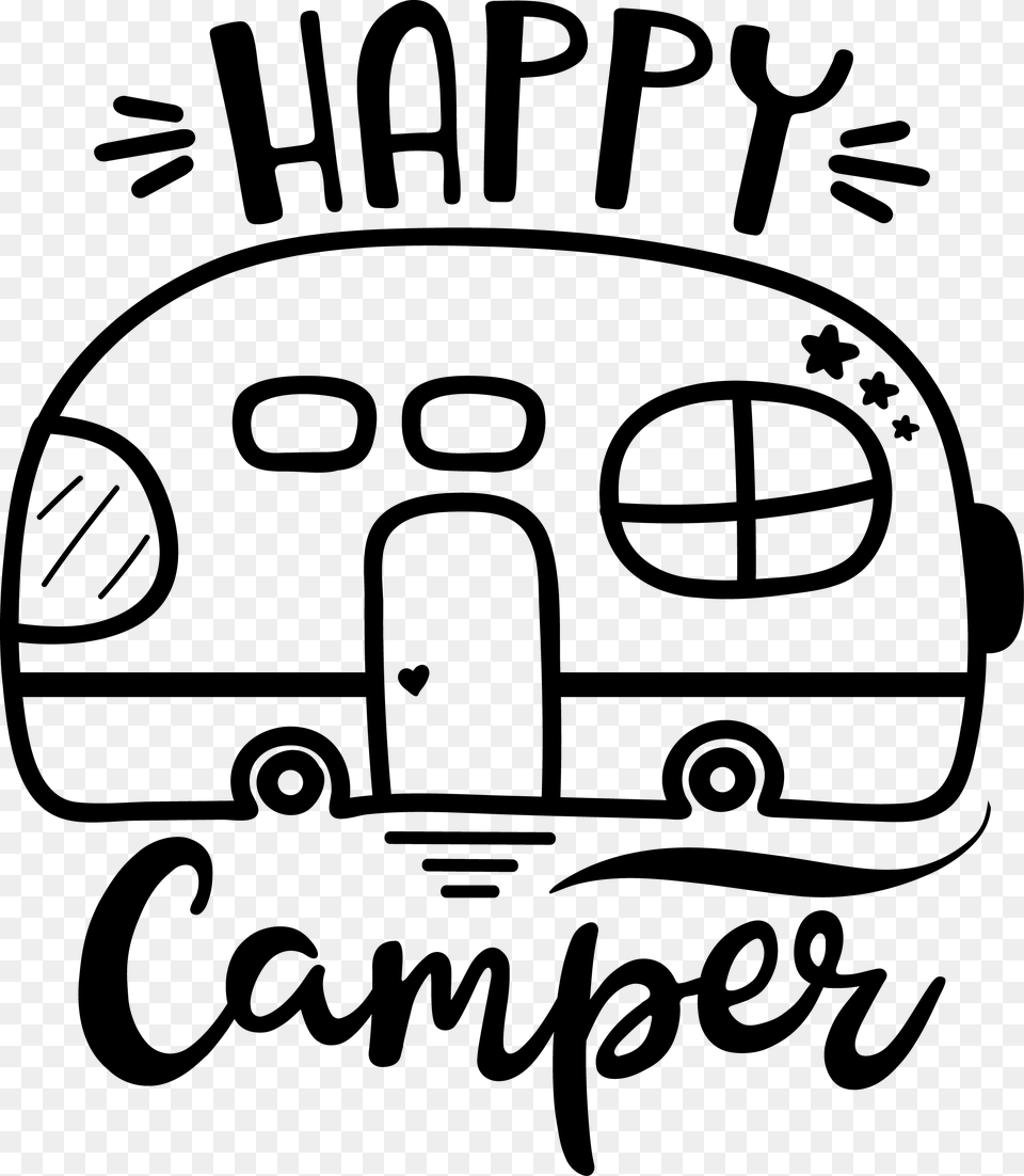 This Adorable Quothappy Camperquot Vinyl Sticker Is Perfect, Stencil, Text, Tool, Device Png Image