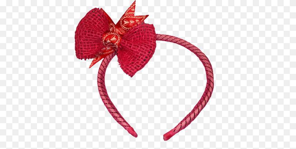 This Awesome Pink And Red Burlap Hair Bow Headband Headpiece, Accessories, Jewelry, Animal, Bracelet Free Png Download
