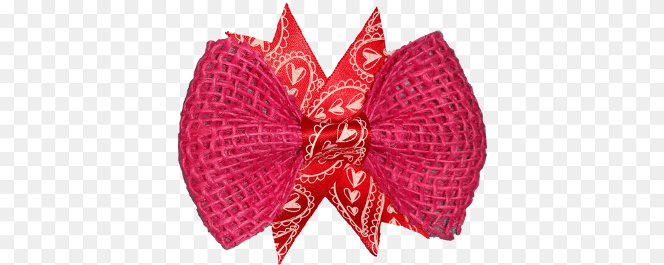 This Awesome Pink And Red Burlap Hair Bow Is An Awesome Butterfly, Accessories, Formal Wear, Tie, Bow Tie Free Png