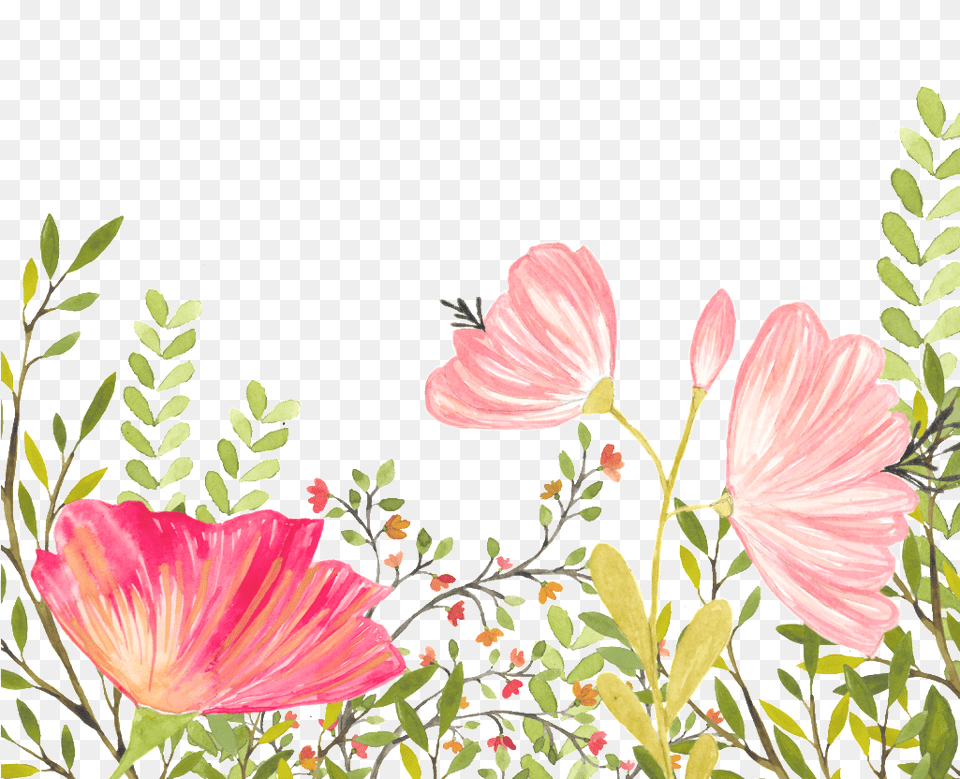 This Backgrounds Is Floral Background Free Vector About Mallow Family, Plant, Petal, Flower, Art Png