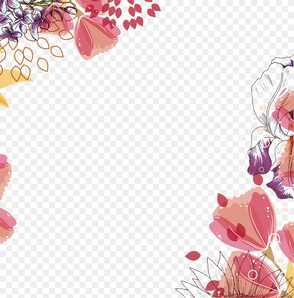 This Backgrounds Is Hand Drawn Cartoon Red Flat Flowers Mother, Art, Gown, Formal Wear, Fashion Free Transparent Png