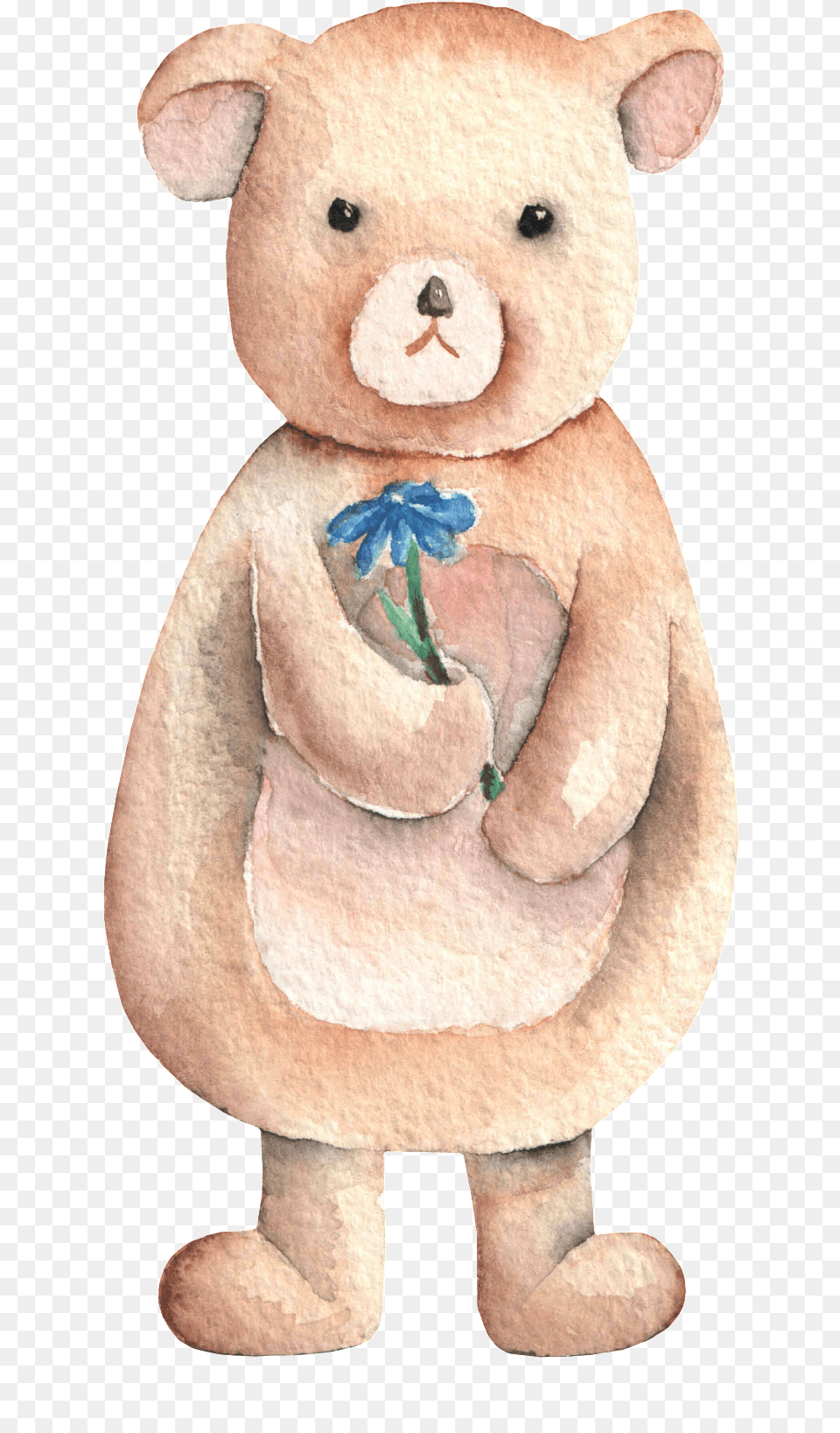 This Backgrounds Is Watercolor Cute Bear About Watercolor Painting, Plush, Toy, Teddy Bear Free Png