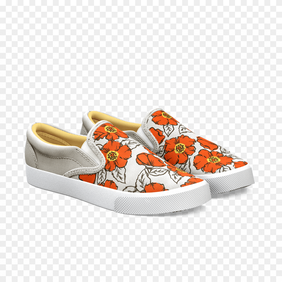 This Canvas Slip On Featuring Loose Watercolor Painted Sketchy Poppies, Clothing, Footwear, Shoe, Sneaker Free Png Download