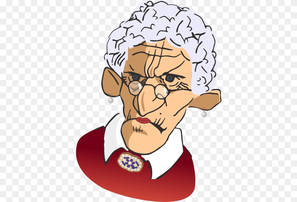 This Clip Art Of An Old Wrinkled And Grumpy Old Woman Cartoon, Accessories, Baby, Earring, Person Png