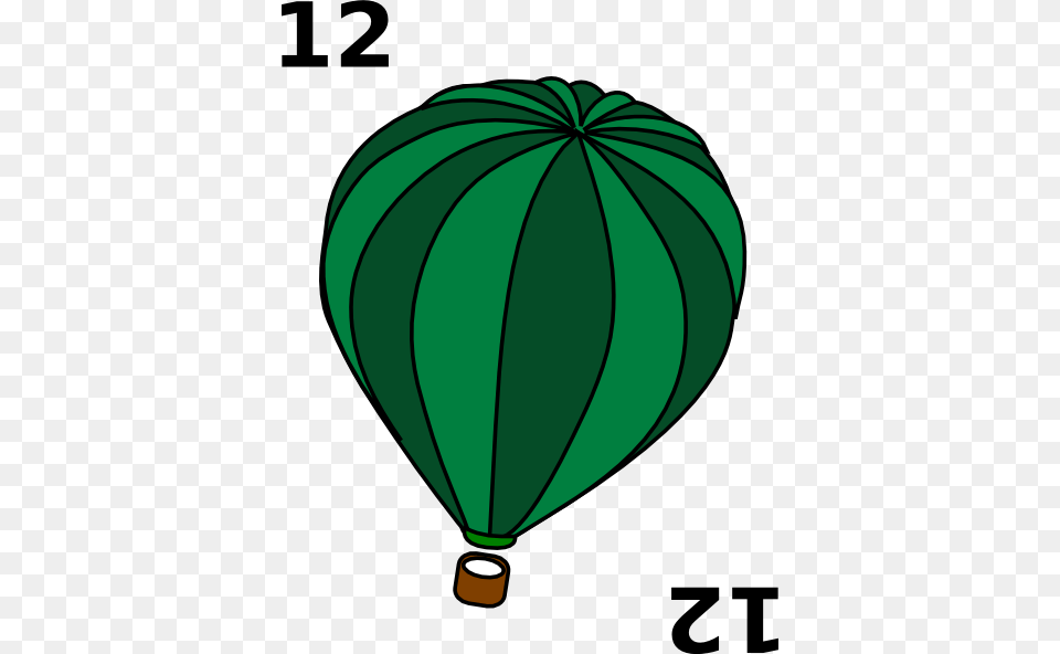 This Clip Arts Design Of 12 Green, Aircraft, Hot Air Balloon, Transportation, Vehicle Free Transparent Png