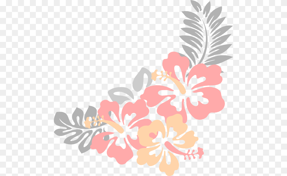 This Clip Arts Design Of Hibiscus Light Grey, Art, Floral Design, Flower, Graphics Free Png
