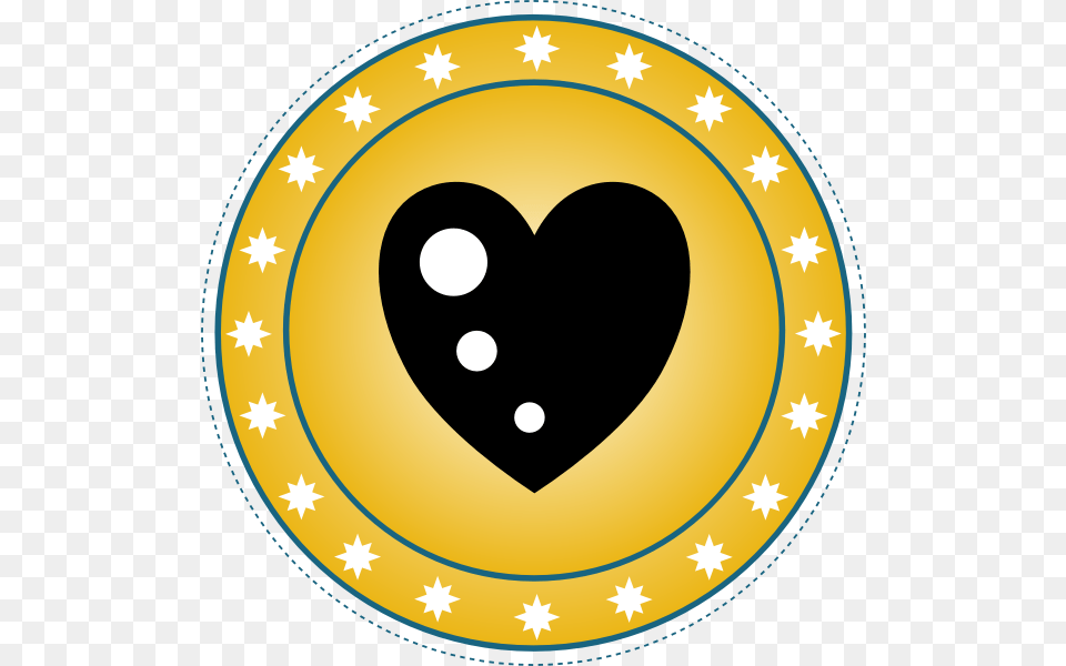 This Clip Arts Design Of Yellow Decorative Heart Dragon Chip, Logo, Symbol, Disk Free Png