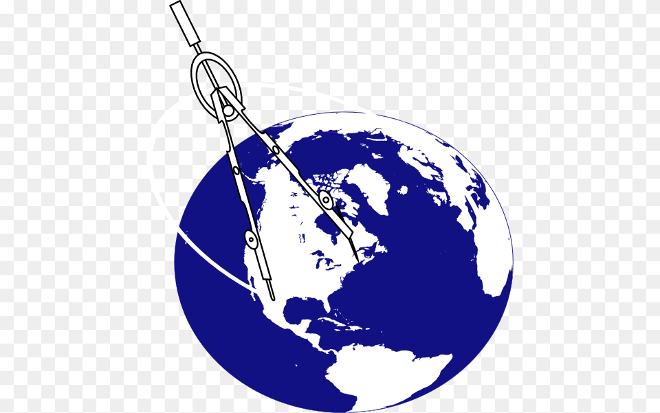 This Clipart Design Of Compass With Earth3 Globe Clip Art, Astronomy, Outer Space, Planet Free Transparent Png