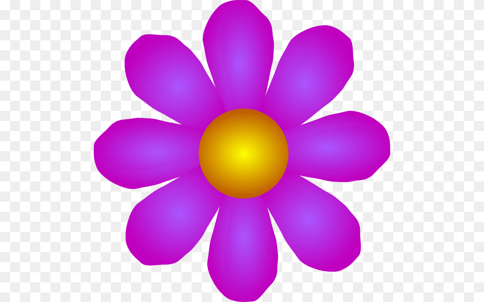 This Clipart Design Of Fuchia And Orange Flower, Anemone, Daisy, Petal, Plant Free Transparent Png