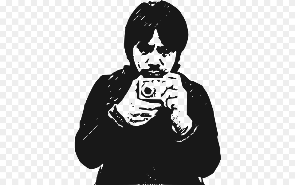 This Clipart Design Of Photographer Clipart, Photography, Stencil, Person, Head Png