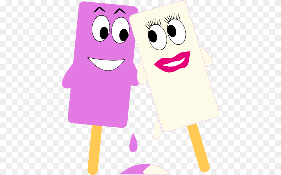 This Cute Cartoon Popsicle Couple Clip Art Is For Personal, Food, Ice Pop, Face, Head Free Png Download