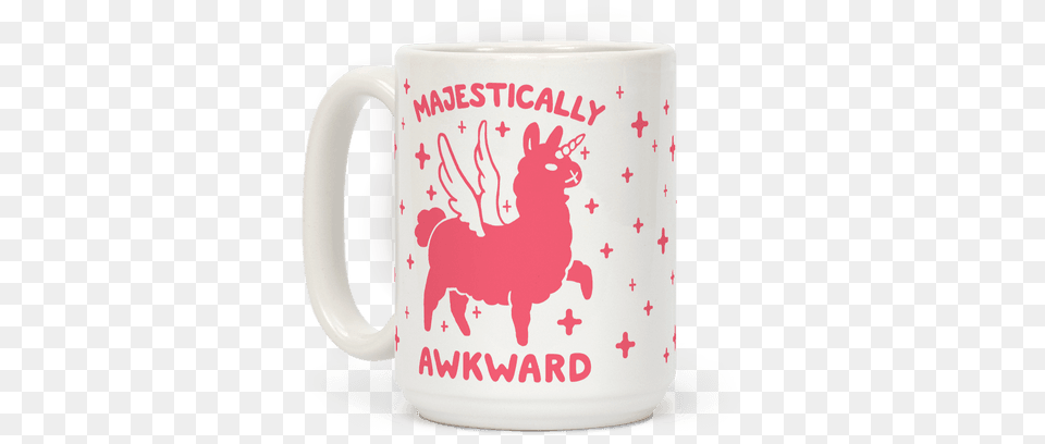 This Cute Llama Mug Is Great For All Awkward Nerds Majestically Awkward, Cup, Jug Free Png