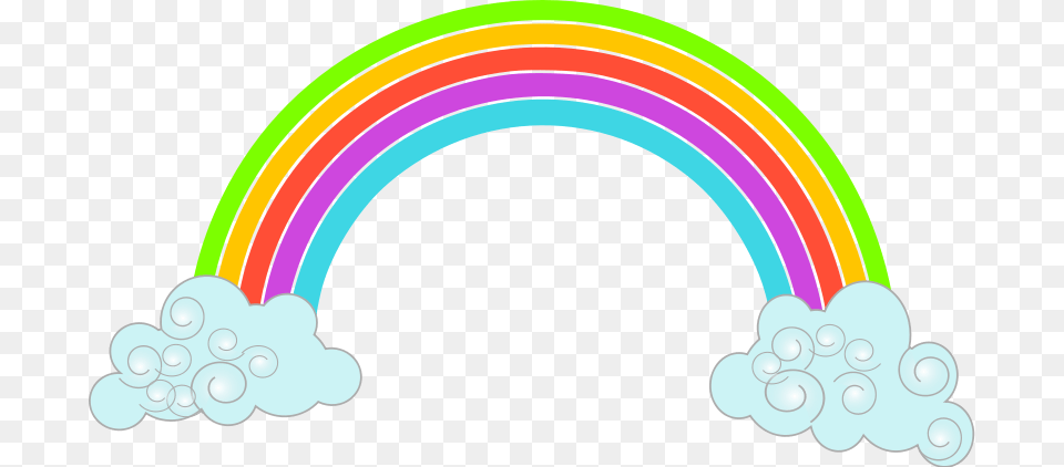 This Cute Rainbow With Clouds Clip Art Is, Graphics, Nature, Outdoors, Light Free Transparent Png