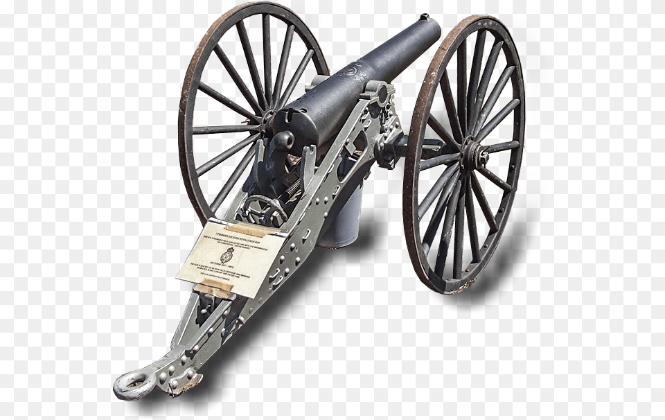 This Enabled A Howitzer To Fire Its Projectiles Into Cannon, Machine, Weapon, Wheel Png Image