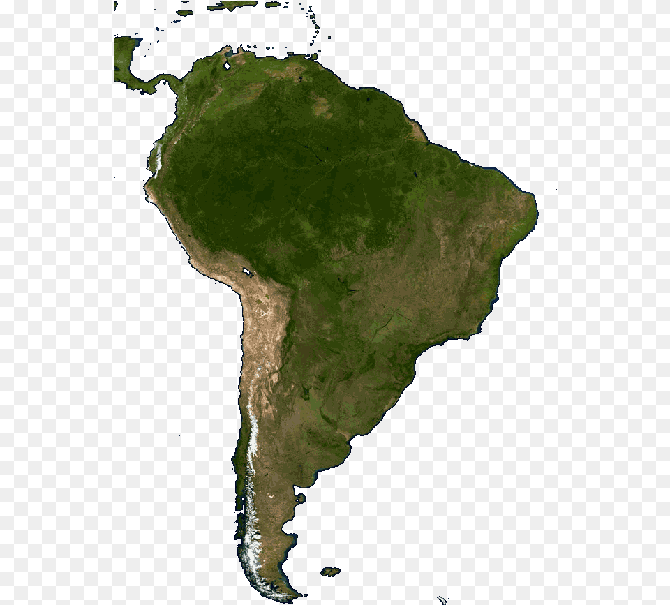 This Example Makes A Satellite Jpg Photo Of South America Map, Coast, Shoreline, Sea, Water Free Transparent Png