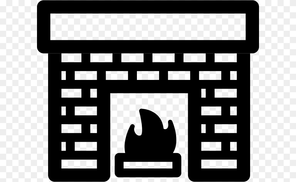 This File Is About Harth Outline Flames Icon Fireplace, Gray Free Transparent Png