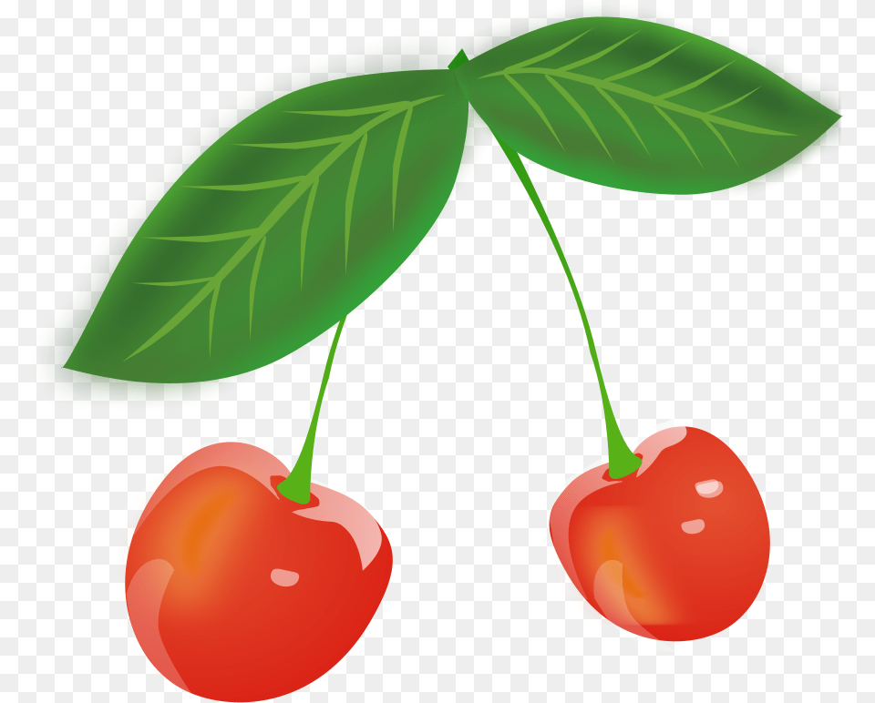 This Clip Arts Design Of Cherry Cherry Leaf Clipart, Food, Fruit, Plant, Produce Free Png Download