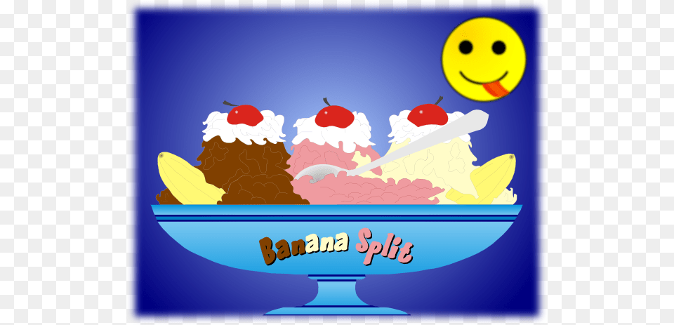 This Clipart Design Of Banana Split, Cream, Dessert, Food, Ice Cream Free Transparent Png