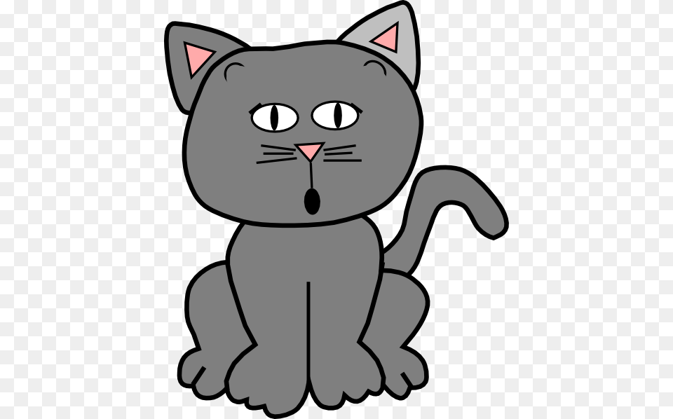 This Free Clipart Design Of Gray Scaredsurprised, Animal, Cat, Mammal, Pet Png