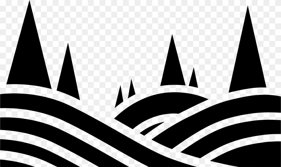 This Icons Design Of Abstract Hills And Trees, Gray Free Png