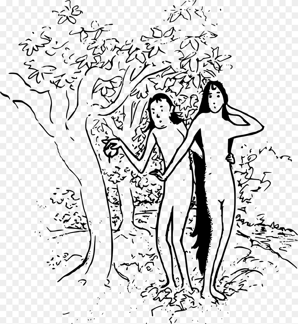 This Icons Design Of Adam And Eve Cartoon, Gray Free Png Download