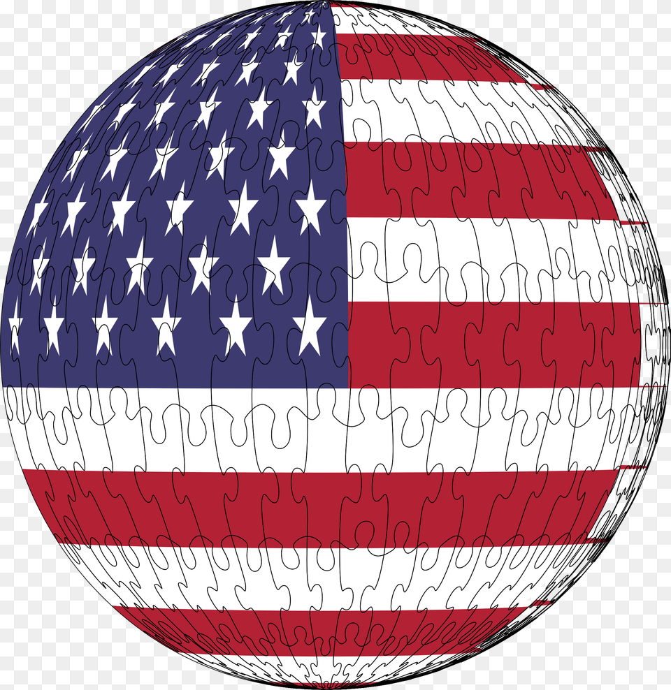 This Icons Design Of America Flag Sphere Jigsaw, Clothing, Hardhat, Helmet Free Transparent Png