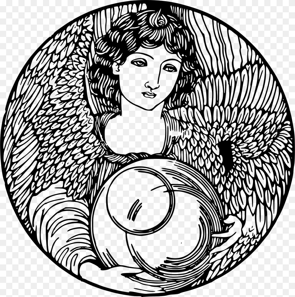 This Icons Design Of Angel In A Circle, Gray Free Png Download