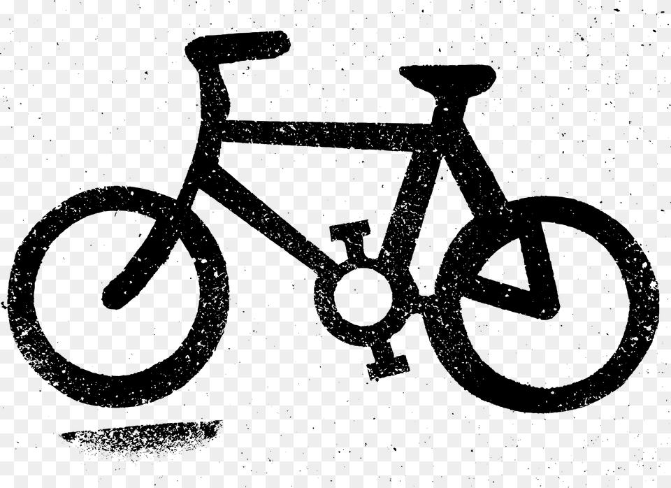 This Icons Design Of Bicycle Sign On Road, Gray Free Png Download