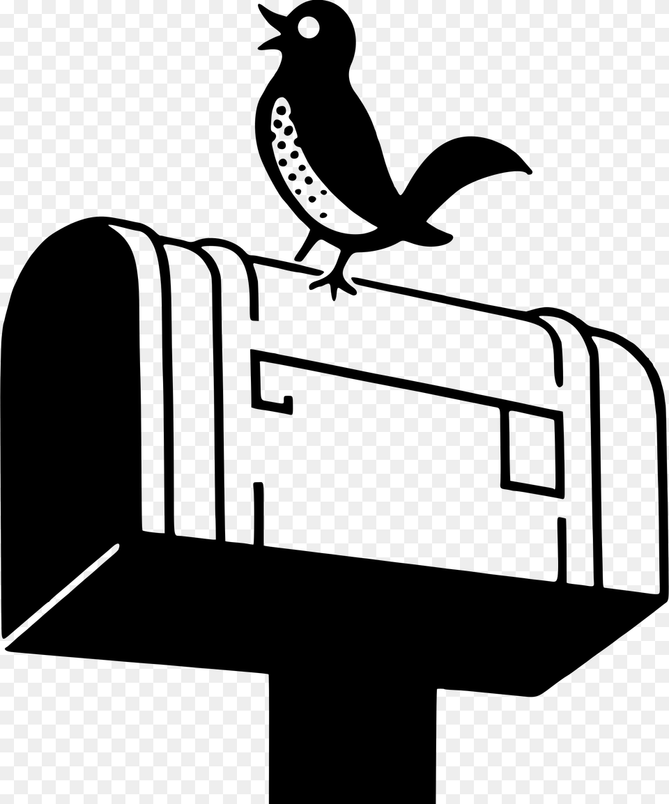 This Icons Design Of Bird On A Mailbox, Gray Free Transparent Png