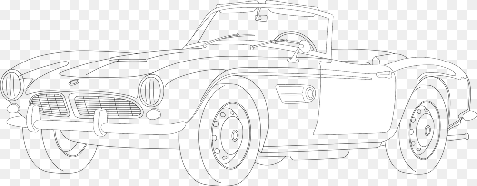 This Icons Design Of Bmw 507 Outline, Stencil, Transportation, Vehicle Free Transparent Png