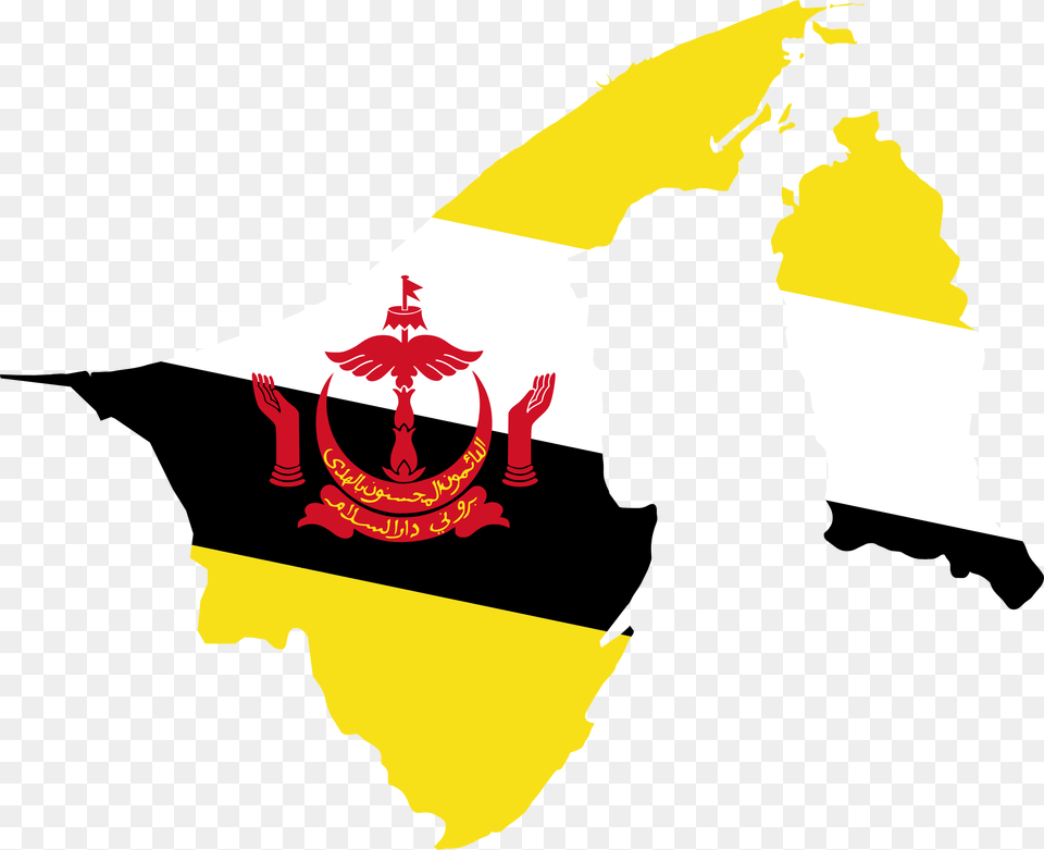 This Icons Design Of Brunei Map Flag, Logo, Person, Symbol Free Png