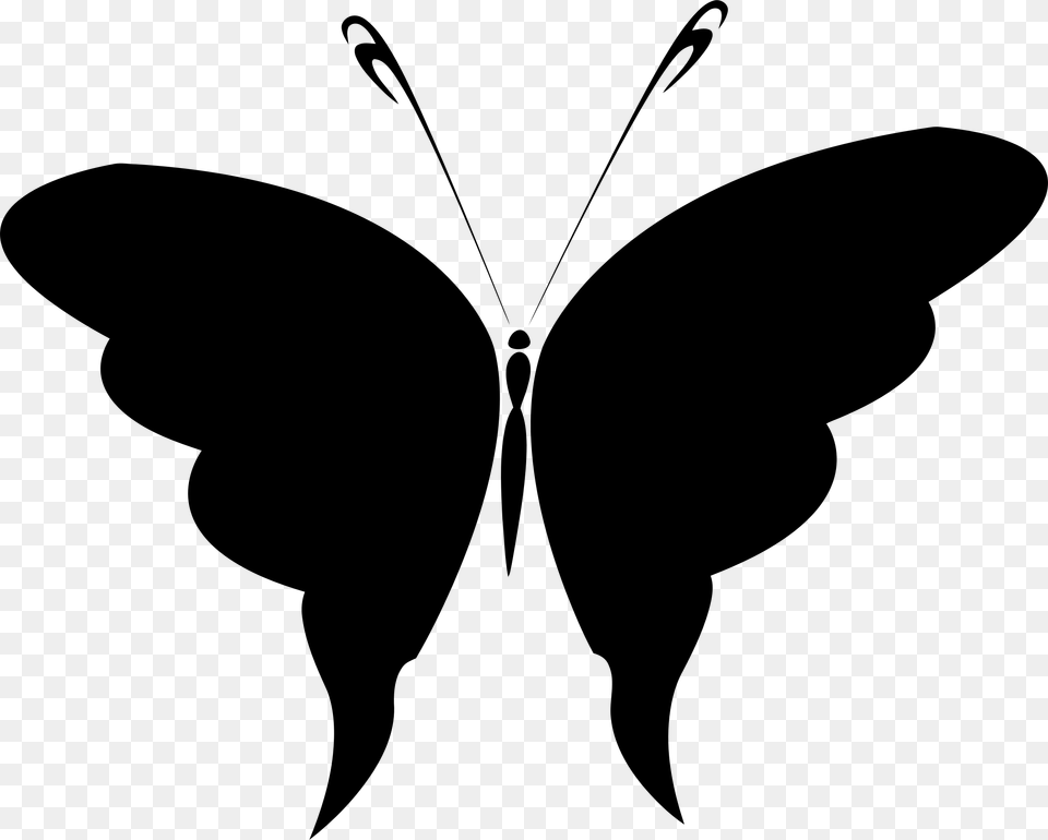 This Icons Design Of Butterfly Silhouette, Gray Free Png