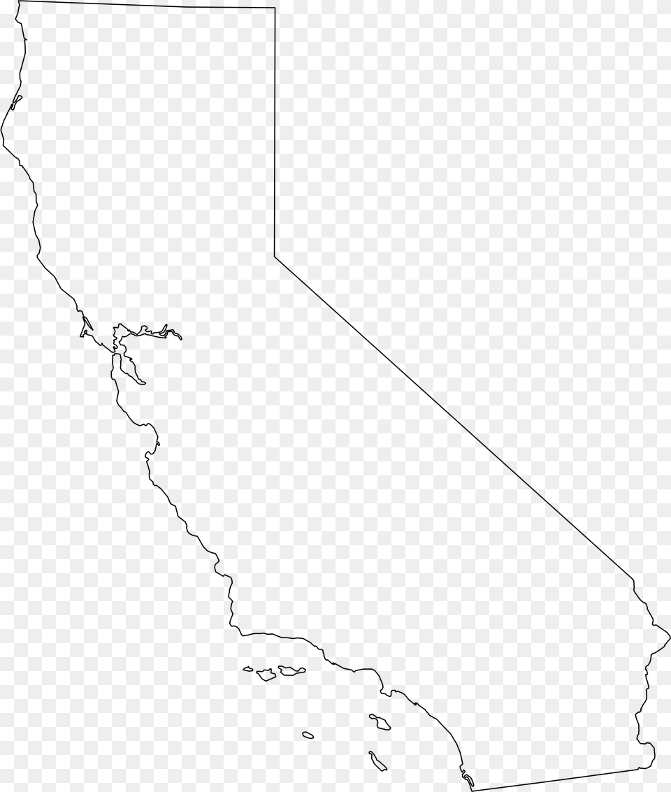 This Icons Design Of California Map Outline, Gray Free Transparent Png