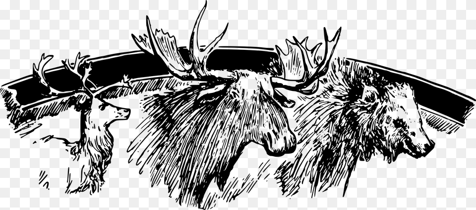 This Icons Design Of Caribou Moose, Gray Free Png