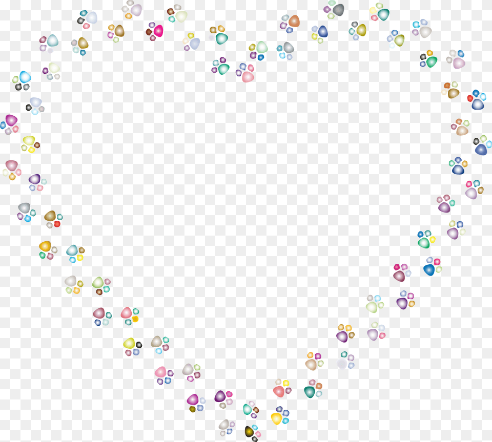 This Icons Design Of Colorful Paw Prints Heart, Accessories Free Png Download