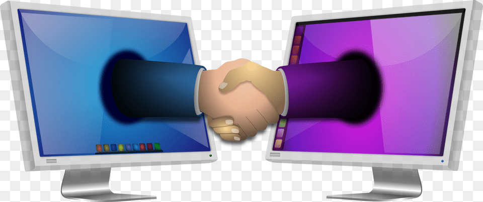 This Free Icons Design Of Computer Handshake, Body Part, Person, Monitor, Hardware Png Image