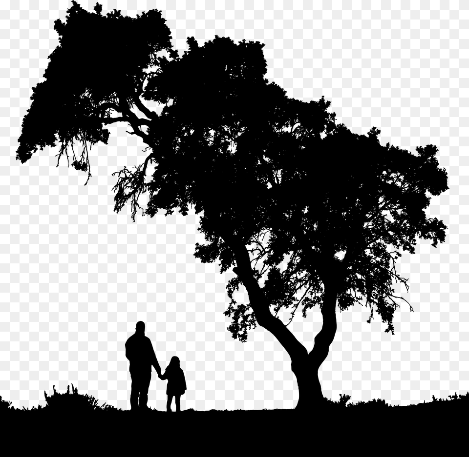 This Icons Design Of Father And Daughter Landscape, Gray Free Transparent Png