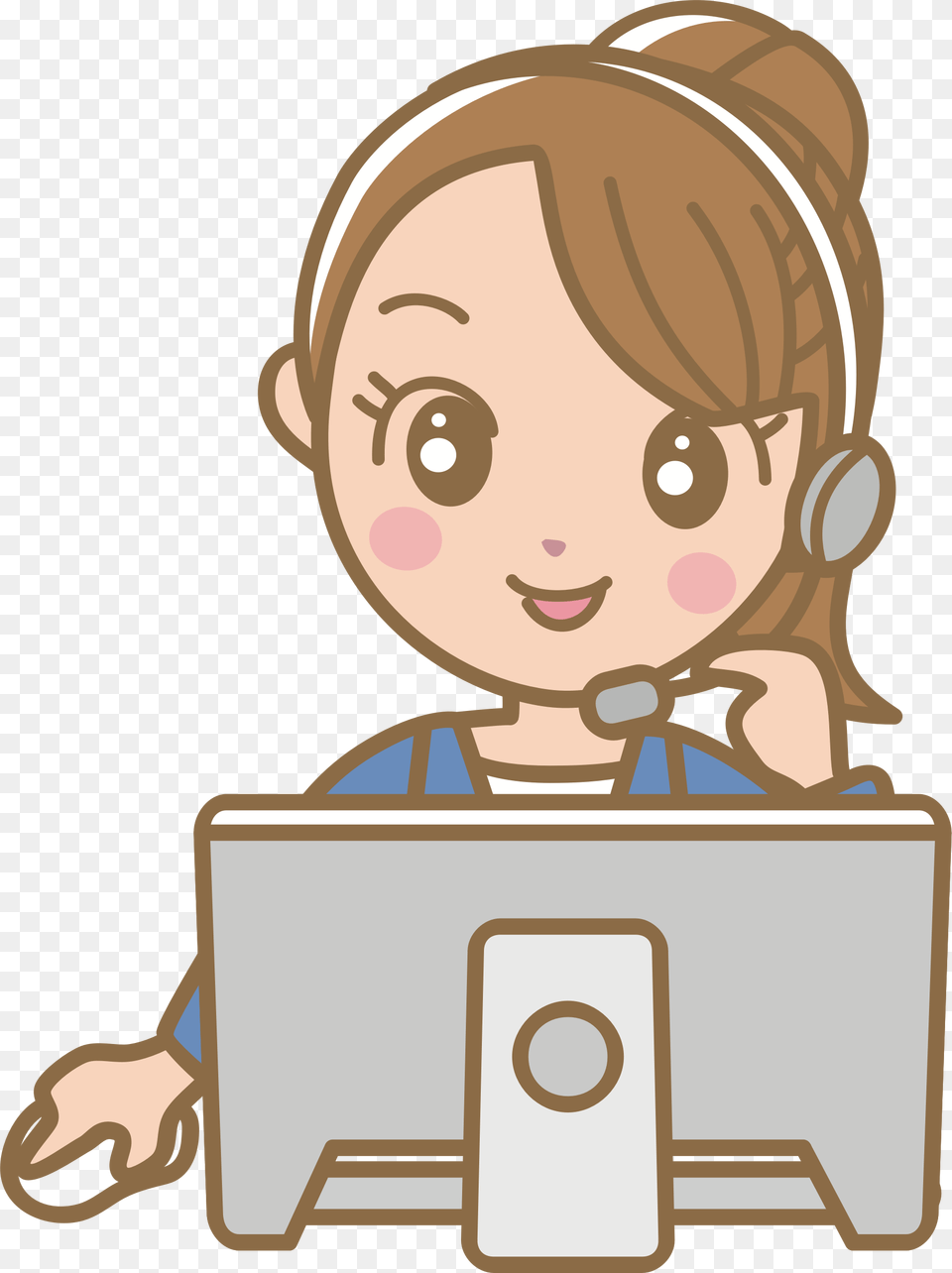 This Icons Design Of Female Call Centre Worker Call Center Agent Clipart, Computer, Electronics, Pc, Person Free Png