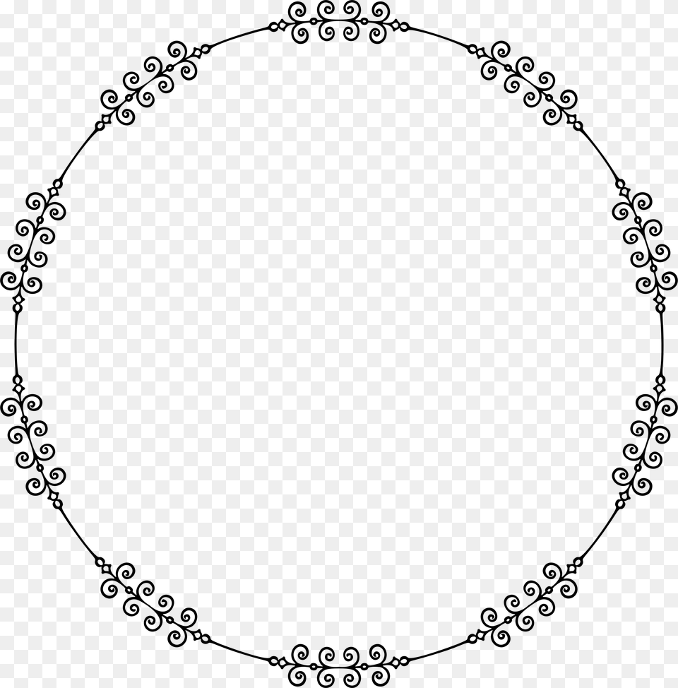 This Icons Design Of Flourish Frame Round, Gray Free Transparent Png