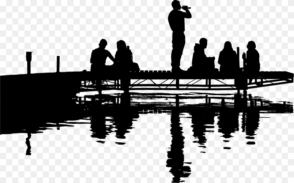 This Icons Design Of Friends At The Lake Silhouette, Gray Free Transparent Png