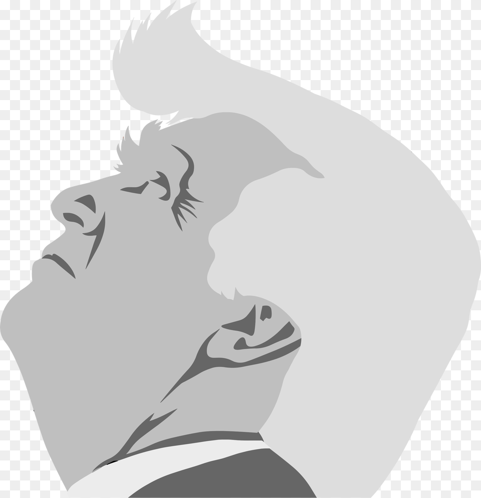 This Free Icons Design Of Grayscale Trump Profile, Adult, Male, Man, Person Png