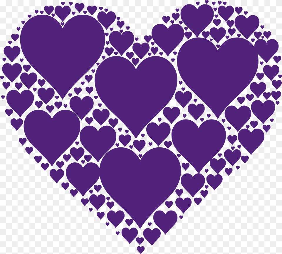 This Icons Design Of Hearts In Heart, Purple Free Png