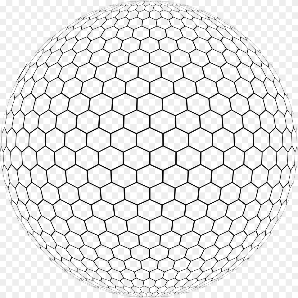 This Free Icons Design Of Hexagonal Grid Sphere, Gray Png Image