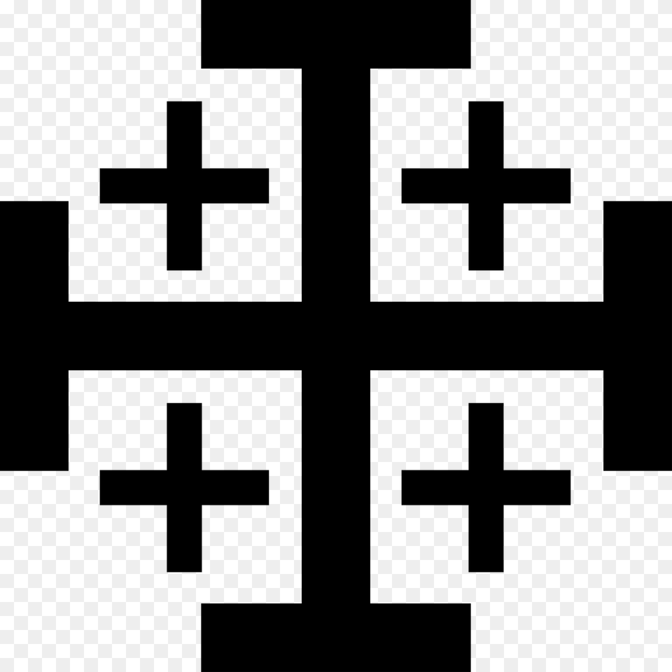 This Icons Design Of Jerusalem Cross, Gray Free Transparent Png