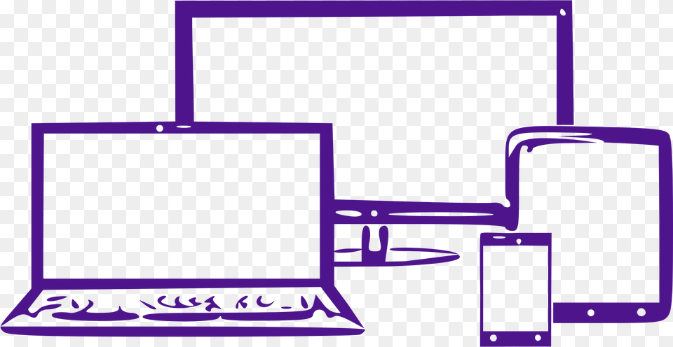 This Icons Design Of Laptop Desktop Tablet, Computer, Electronics, White Board, Phone Free Transparent Png