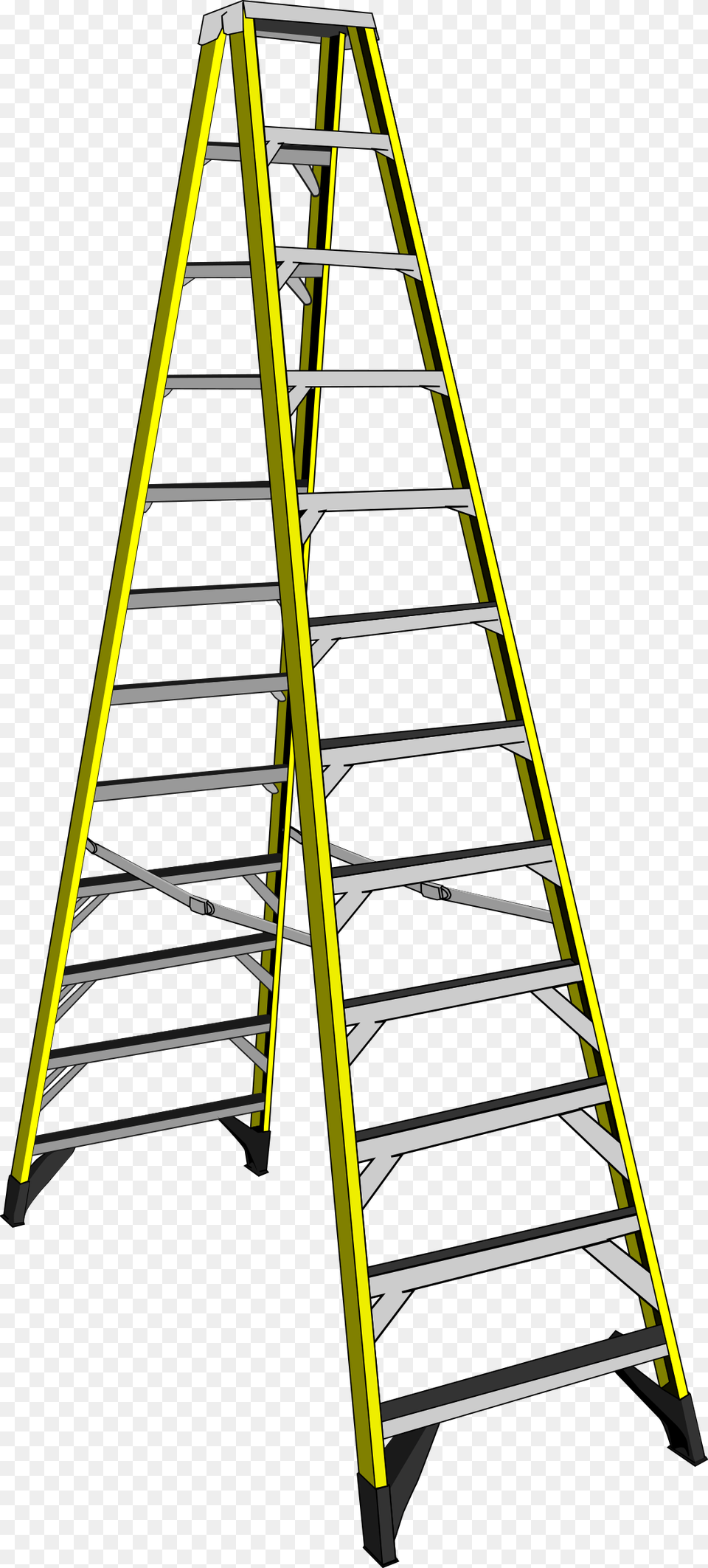 This Free Icons Design Of Large Yellow Ladder 14 Step Ladder, Drying Rack Png