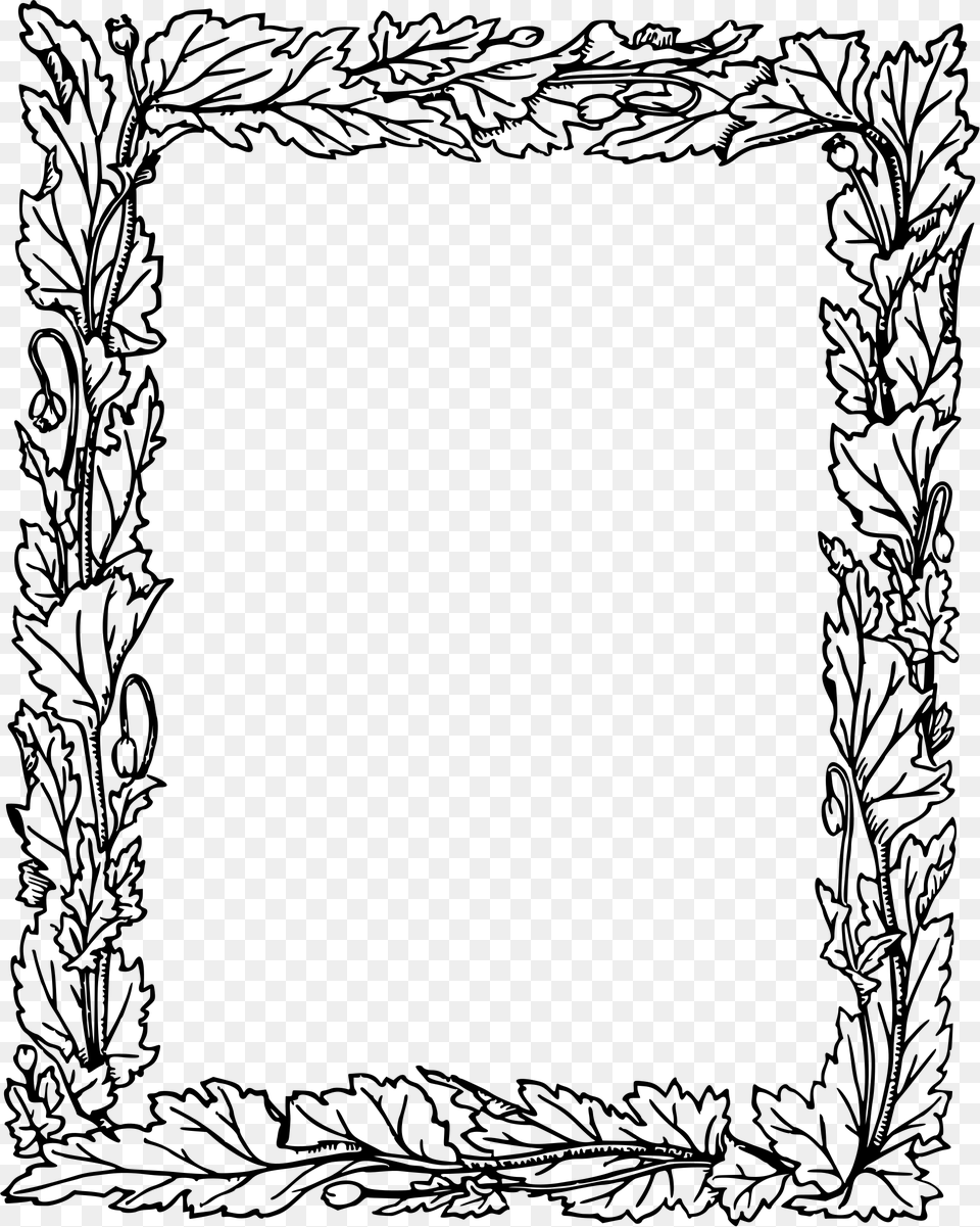 This Free Icons Design Of Leafy Frame, Gray Png Image